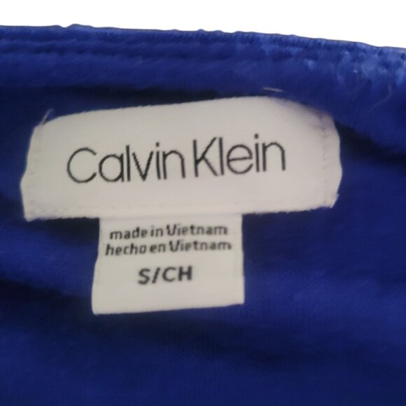 Calvin Klein Womens‎ Blue Textured Short Sleeve Top S - Picture 6 of 8